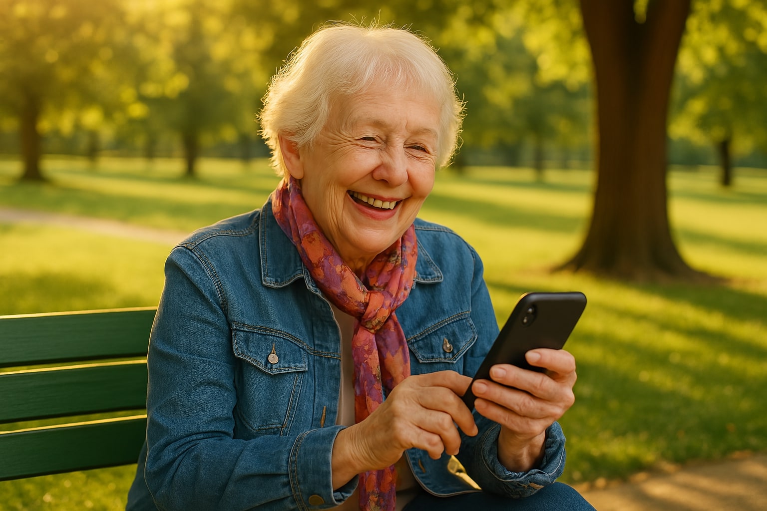 Senior receiving a care call